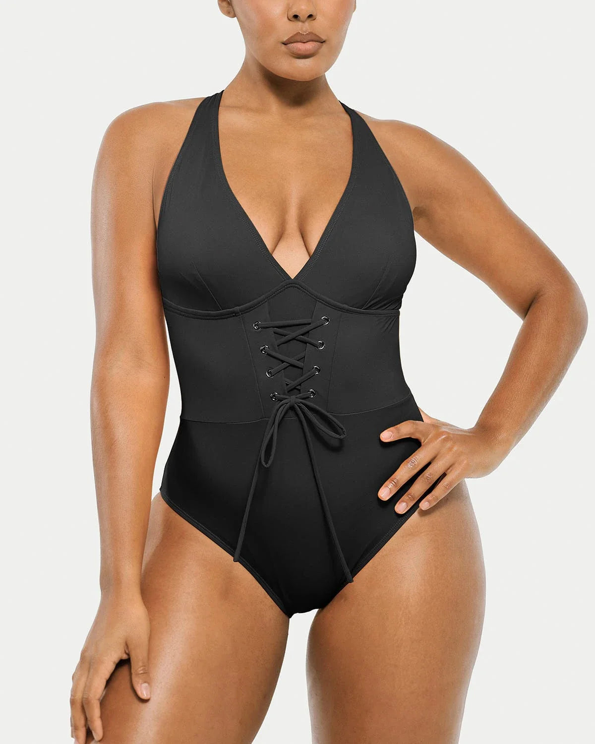 MySkult® Maillot Moulant Corset – Décolleté Plongeant