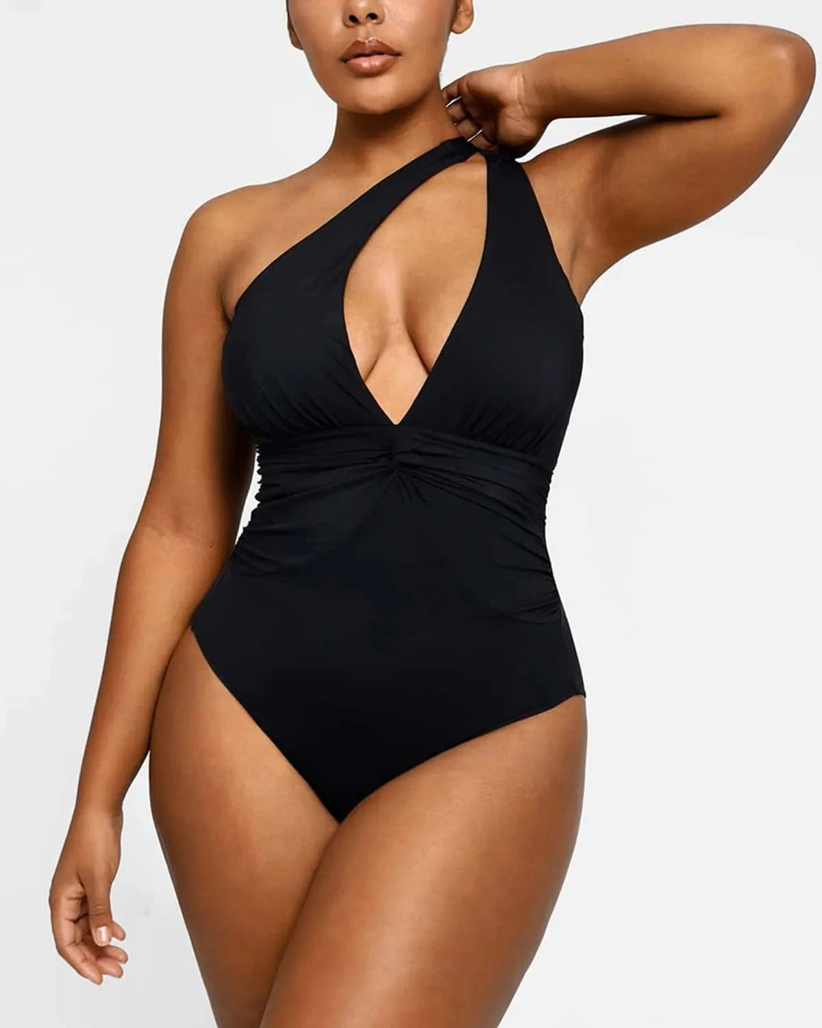 MySkult® Maillot Moulant – Décolleté Twist - Fronces Gainantes