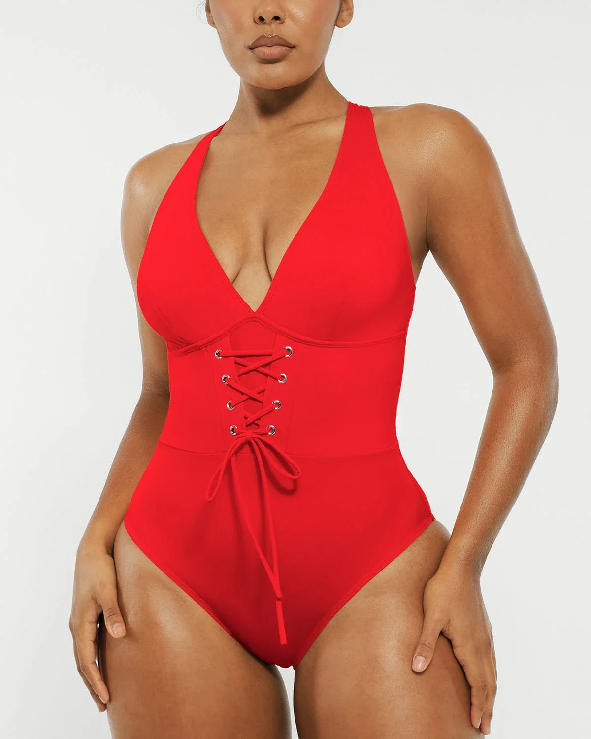 MySkult® Maillot Moulant Corset – Décolleté Plongeant