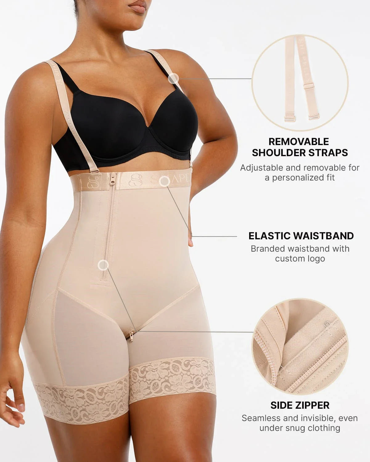 MySkult® Soutien post-partum discret – Short gainant à fermeture latérale invisible