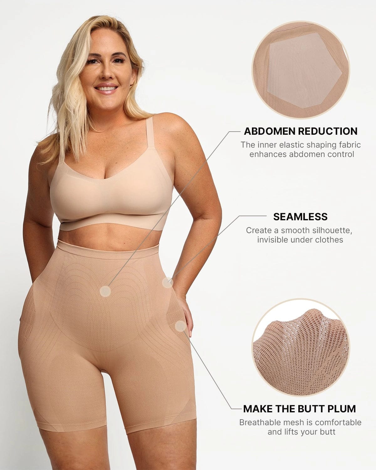 MySkult® Short Gainant Invisible Taille Haute – Effet Galbant & Maintien Total