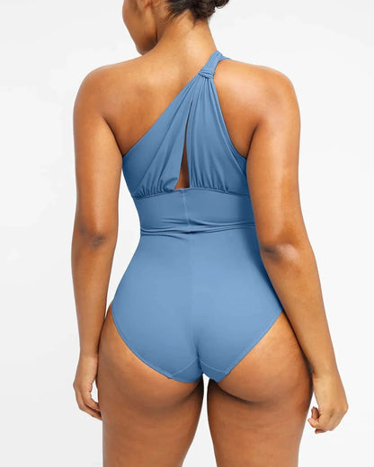 MySkult® Maillot Moulant – Décolleté Twist - Fronces Gainantes