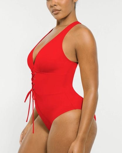 MySkult® Maillot Moulant Corset – Décolleté Plongeant