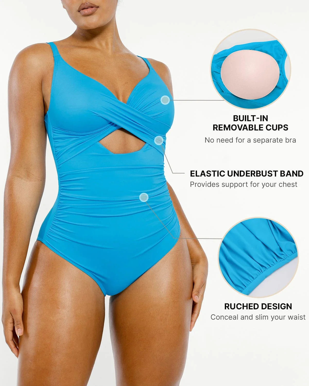 MySkult® Maillot Moulant – Décolleté Twist - Découpe Avant