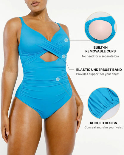 MySkult® Maillot Moulant – Décolleté Twist - Découpe Avant
